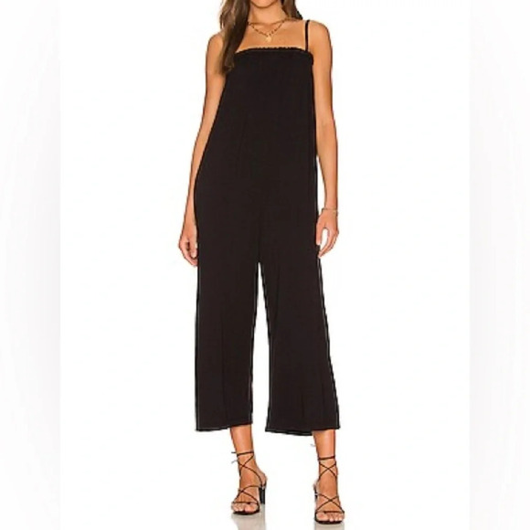 Sundry Spaghetti Strap Elastic Jumpsuit Jersey Black Sz 2 /medium - Picture 1 of 7